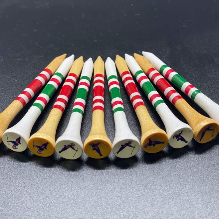 Circles Golf Christmas Logo Chirps Club Twirl Wooden Tees