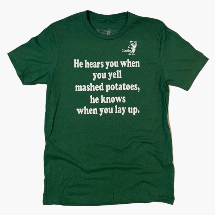 ou When You Yell Mashed Potatoes He Knows When You Lay Up T-Shirt Christmas Size XL by Circles Golf