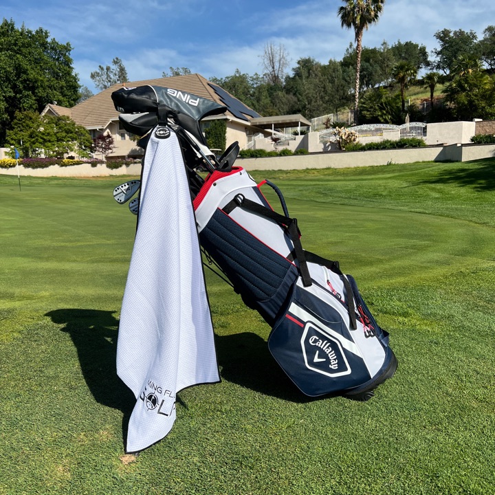Magnetic Golf Towel (Tall Boy) White and Black