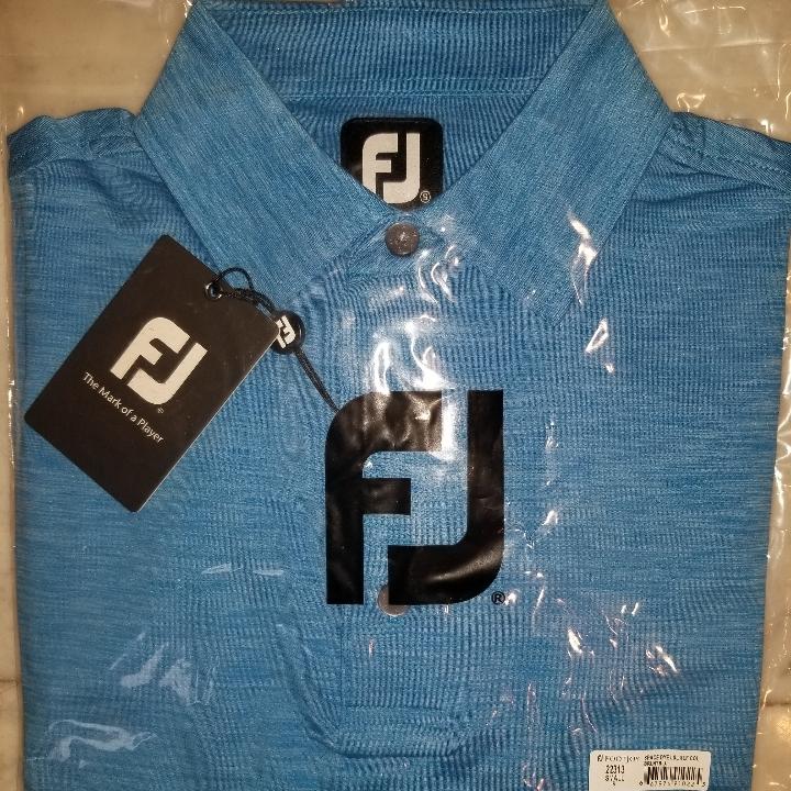 FOOTJOY New Space Dye Blue Golf Polo Shirt