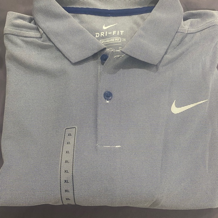 Blue Texture Nike Dri-Fit Golf Polo XL