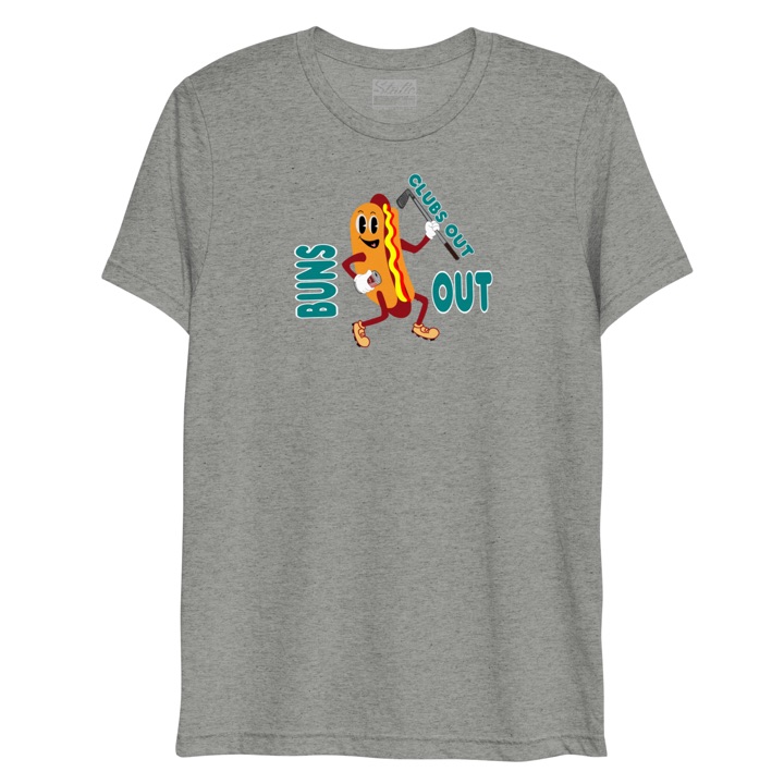 Clubs out buns out tee