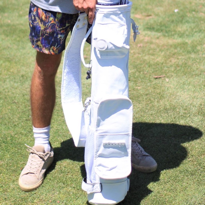 White leather carry bag