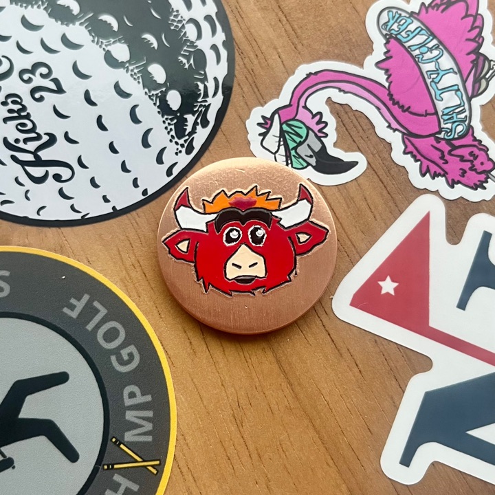 Benny the Bull copper 1.25” ball marker
