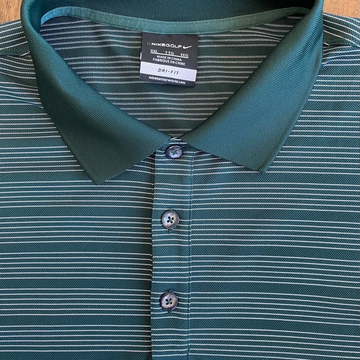 Nike Golf Dri Fit Men’s Green Striped Polo Shirt XXL