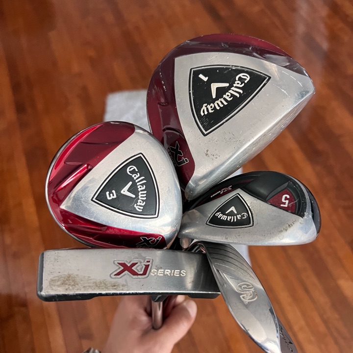 Callaway XJ Series Jr Partial Set RH D,3W& 5W, 9i,SW,putter 48”-53” Reg Flex