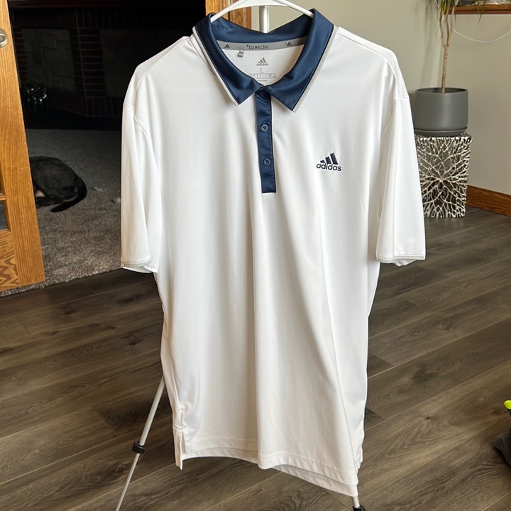Large White Adidas Golf Polo