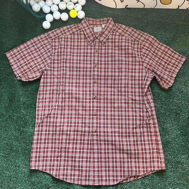 Vintage ll bean pocket button up short sleeve shirt