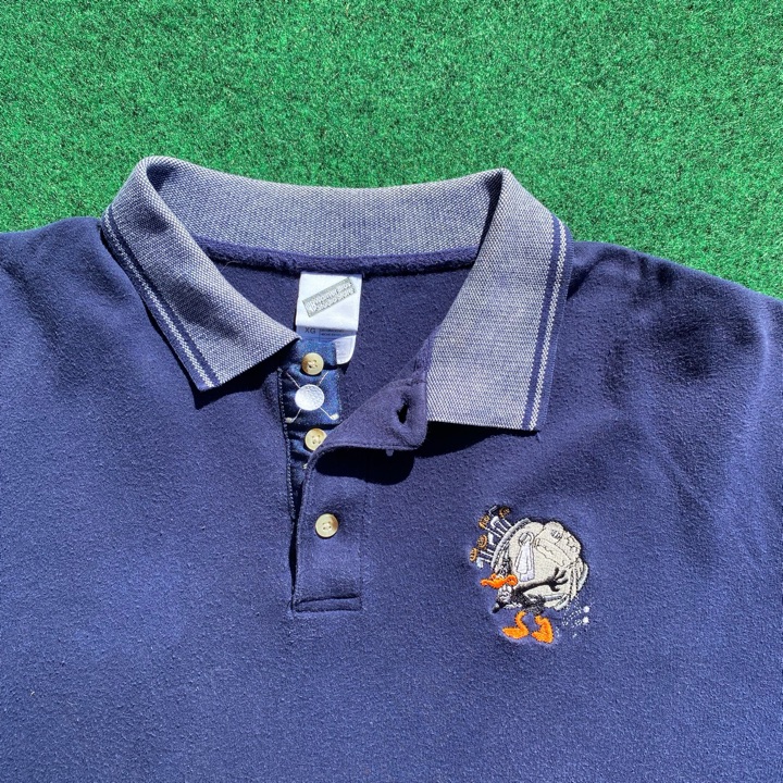 Vintage Looney Tunes Golf Daffy Polo Y2K