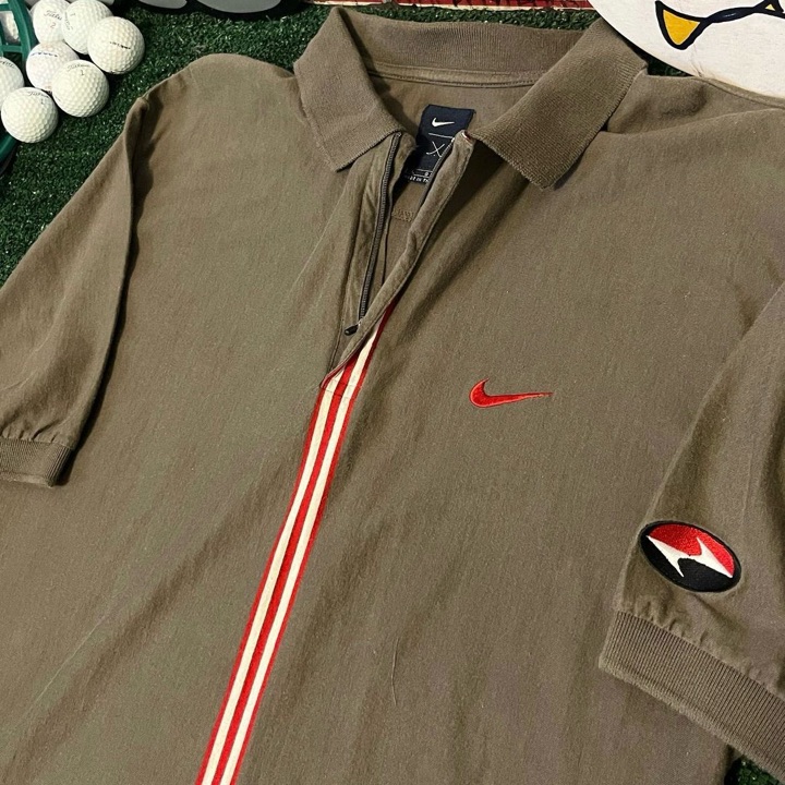 90’s tiger quarter zip polo