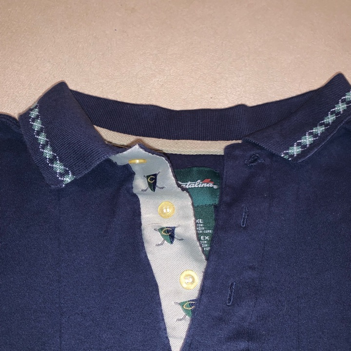 Catalina Polo - Navy Vertical Stripes - XL