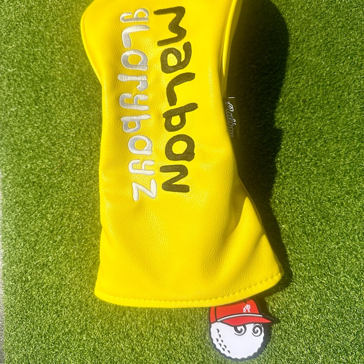 Malbon Gloryboyz driver head cover banana yellow