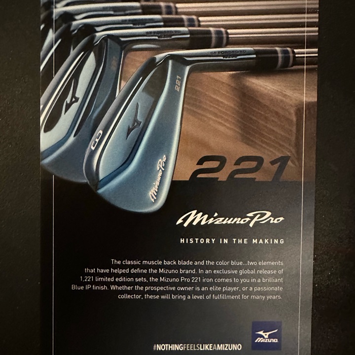 Mizuno Pro 221 Limited Edition Blue Iron set, Steel, Right