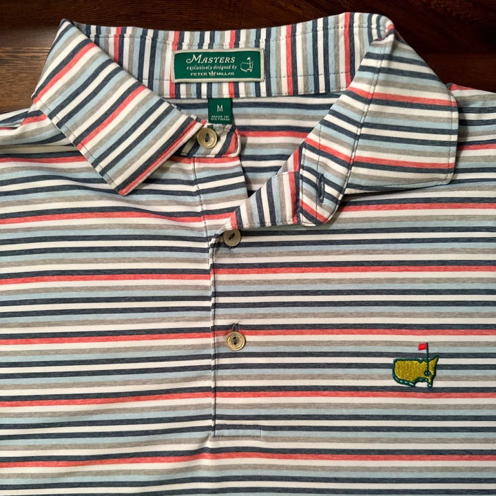 2023 Masters by Peter Millar Men’s Striped Golf Polo - MEDIUM