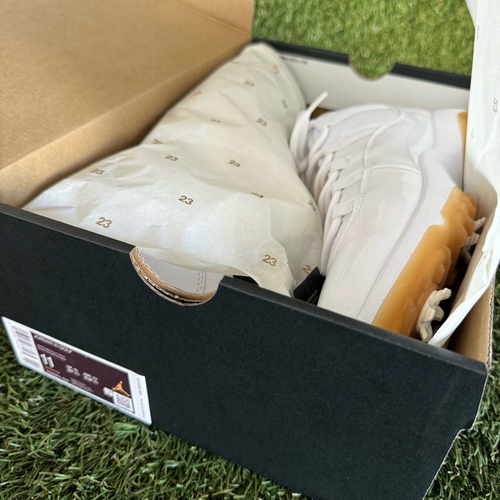 New Jordan XI Golf White/ Metallic Gold | MULLIE Golf