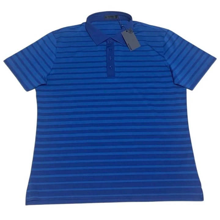 NWT G/Fore G4 Striped Golf Polo Blue G4MS21K11 Size XL
