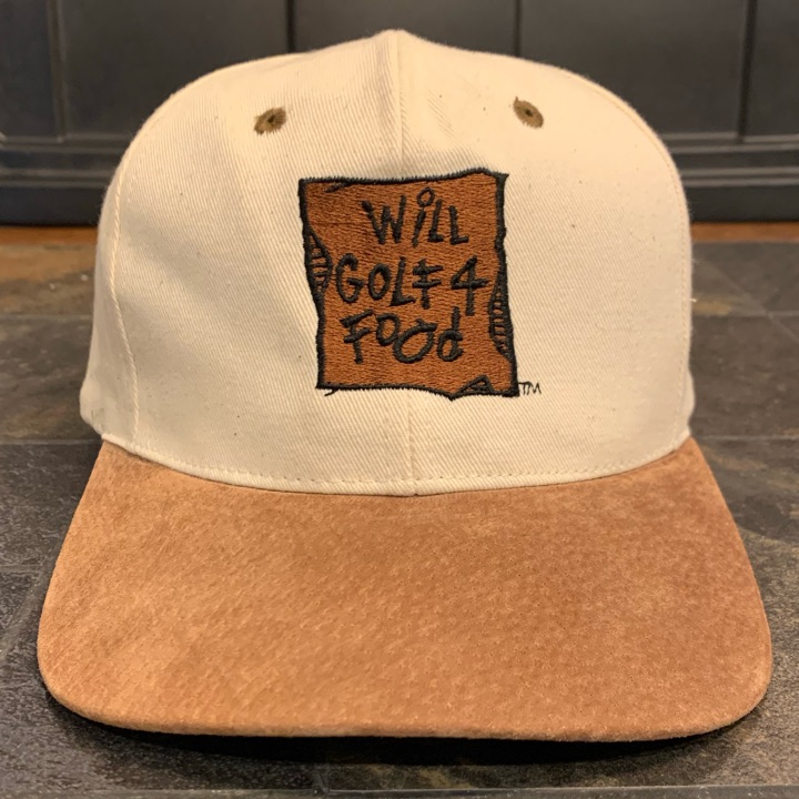 Vintage - Will Golf 4 Food leather brim strap-back hat