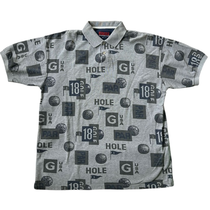 Vintage 90s Divot Rules AOP Golf Polo