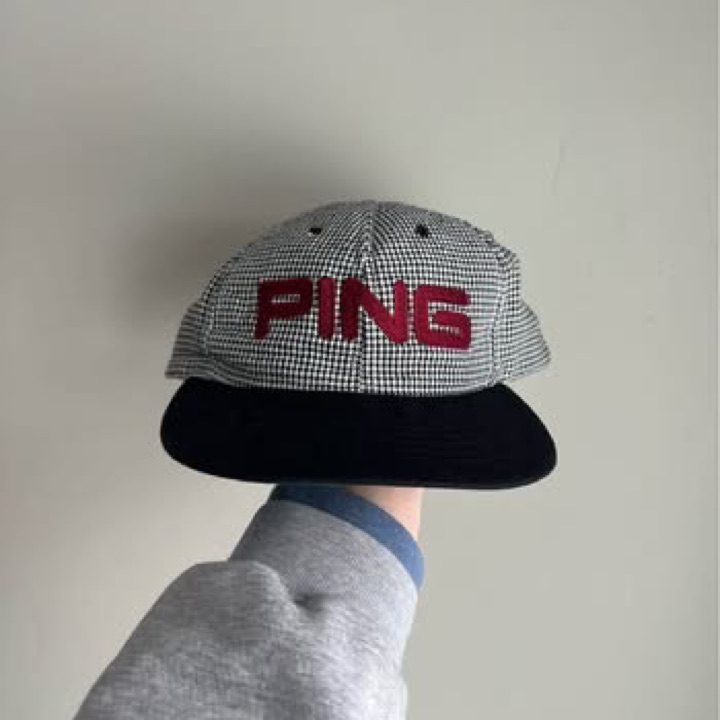 Vintage Ping Houndstooth Strapback Hat