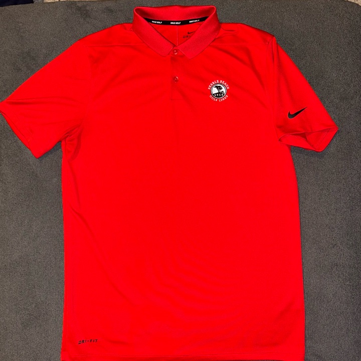 Nike Golf Pebble Beach Golf Links Red Dri Fit Polo Medium Size