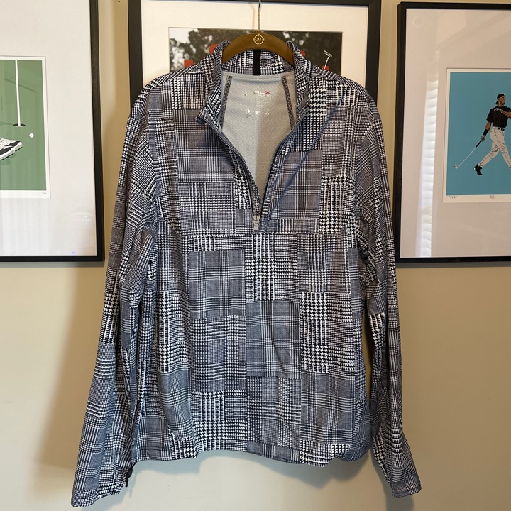 RLX 1/4 Zip Rain Jacket - Black/White Plaid
