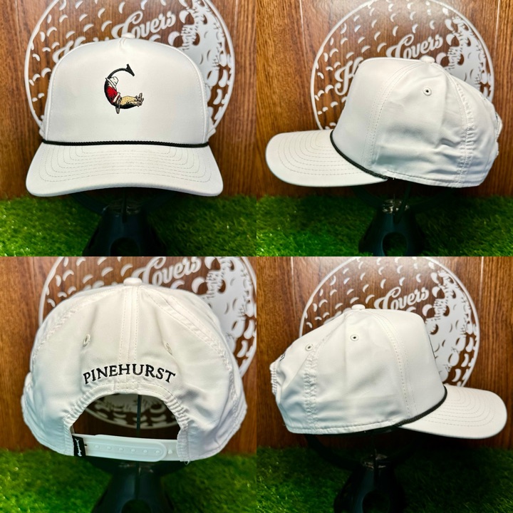 New Pinehurst The Cradle Par 3 White Imperial 5054 Wrightson Rope Golf Cap Hat