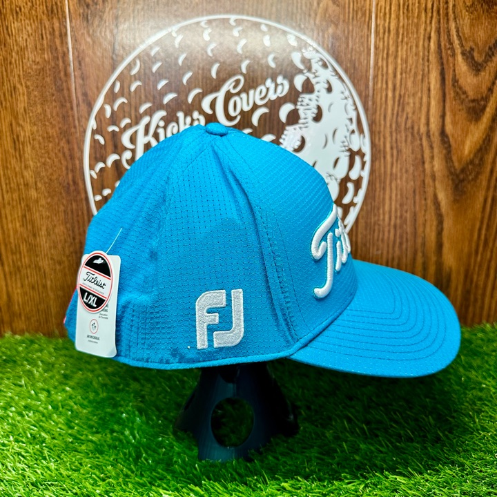 Chapeau Titleist homme moyen-grand bleu New Era FJ Pro V1 golfeur en
