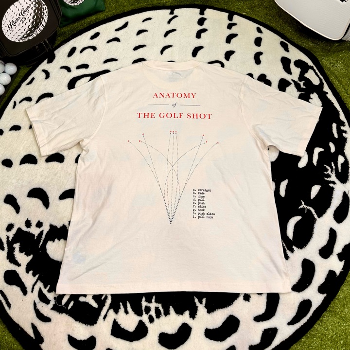 PGA Tour Anatomy Of The Golf Shot Graphic Tee T-Shirt Men Large Off White