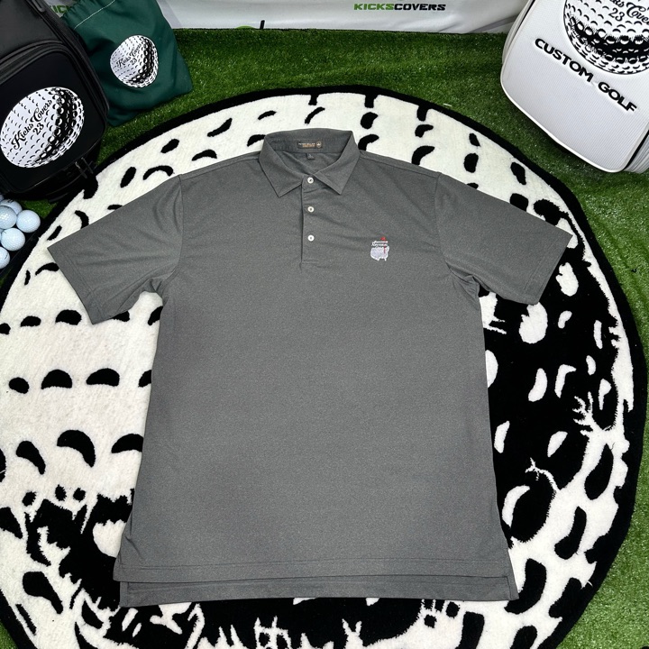 Augusta National ANGC Members Only Peter Millar Polo Summer Comfort Gray Large