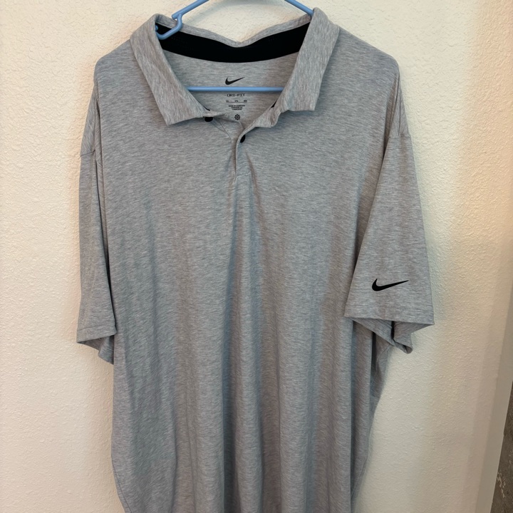 Nike Dri-Fit Golf Polo 3XL Grey Shirt Short Sleeve