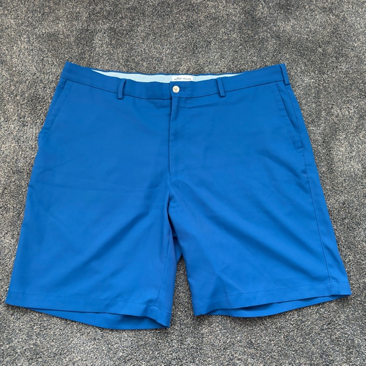 Peter Millar Crown Sport Shorts Men's 40 9" Inseam Performance Golf Royal Blue