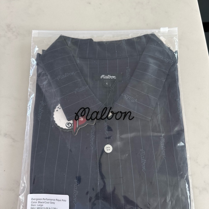 Malbon polos, one tee, and one Malbon adidas hoodie