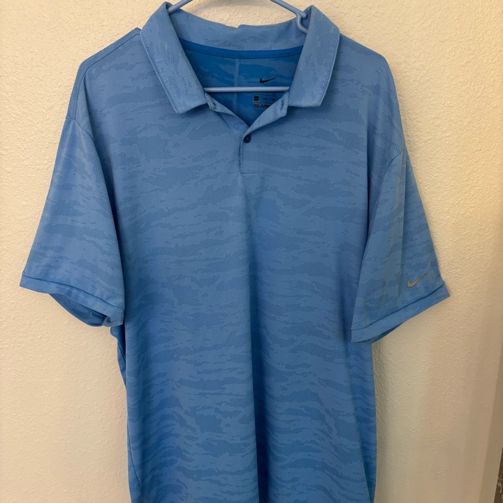 Nike Golf Dri Fit Polo Shirt Camouflage Light Blue 2XL