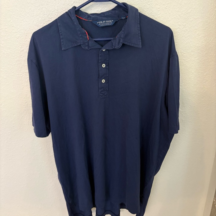Polo Golf Ralph Lauren Navy Blue Polo Shirt Pima Cotton Mens XL